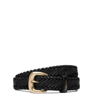 CALVIN KLEIN CLASSIC BUCKLE Cintura in pelle black / antique light gold - Cinture - 1