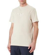 GUESS LOGO CONTRAST T-Shirt in cotone light oak - T-shirt Uomo - 1