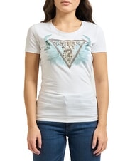 GUESS FEATHER TRIANGLE T-Shirt in cotone - T-shirt e Top Donna