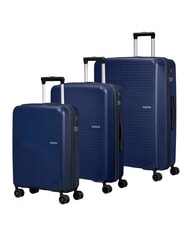 AMERICAN TOURISTER SUMMER HIT Set Trolley Cabin + Medio + Grande BLU NAVY - Set Trolley - 1