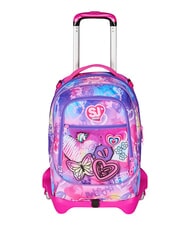 SJGANG TINYPATCH GIRL Zaino trolley 3 ruote, amovibile - Zaini con carrello