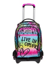 SEVEN COLOUR EXPRESSION Zaino trolley 3 ruote, amovibile RHODAMINE RED - Zaini con carrello - 1