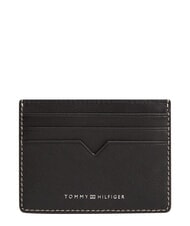TOMMY HILFIGER TH SAFFIANO Porta carte di credito, in pelle black - Portafogli Uomo - 1