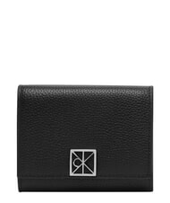 CALVIN KLEIN HARDWARE EMBLEM PEBB Portafoglio ziparound, in pelle na black - Portafogli Donna - 1