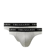 TRUSSARDI BRANDED ELASTIC Confezione 2 paia di Slip grey melange - Slip Uomo - 1