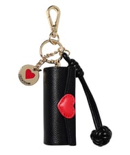 LOVE MOSCHINO CHARMS Portachiavi con logo metallico nero/rosso/nero - Portachiavi - 1