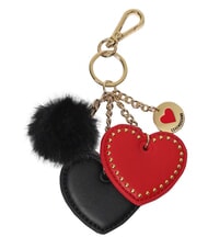 LOVE MOSCHINO CHARMS Portachiavi con logo metallico nero/rosso/nero - Portachiavi - 1