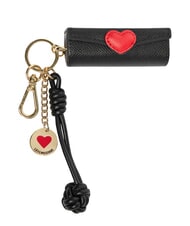 LOVE MOSCHINO CHARMS Portachiavi con logo metallico nero/rosso/nero - Portachiavi - 1