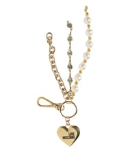 LOVE MOSCHINO CHARMS Portachiavi con logo metallico bianco - Portachiavi - 1