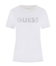 GUESS STUDS SCRIPT T-shirt manica corta purwhite - T-shirt e Top Donna - 1