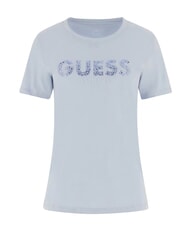 GUESS STUDS SCRIPT T-shirt manica corta aerial blue - T-shirt e Top Donna - 1
