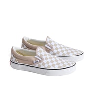 VANS CLASSIC Sneakers slip-on in pelle suede color theory checkerboard mushroom - Scarpe Unisex - 1