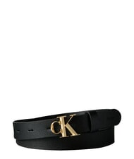 CALVIN KLEIN FACTED CK BUCKLE Cintura in pelle - Cinture