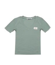 CALVIN KLEIN WOVEN LABEL T-shirt a manica corta, in cotone grey - T-shirt e Top Donna - 1