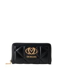 LOVE MOSCHINO EMBOSSED Portafoglio large zip around Nero - Portafogli Donna - 1