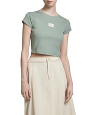CALVIN KLEIN WOVEN LABEL T-shirt a manica corta, in cotone - T-shirt e Top Donna