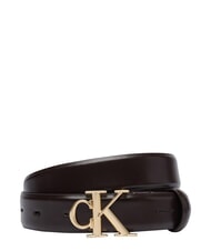 CALVIN KLEIN ROUND CK BUCKLE Cintura in pelle - Cinture