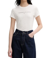 TOMMY HILFIGER SCRIPT LOGO T-shirt manica corta ecru - T-shirt e Top Donna - 1