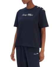 TOMMY HILFIGER TJ Signature T-Shirt in cotone dark night navy - T-shirt e Top Donna - 1