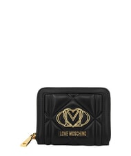 LOVE MOSCHINO EMBOSSED QUILTED Portafoglio medio, ziparound Nero - Portafogli Donna - 1