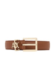 ARMANI EXCHANGE TONGUE Cintura in pelle whisky - Cinture - 1