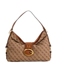 GUESS CAMDEN 4G Borsa a spalla, stampa all over latte logo/cognac - Borse Donna - 1