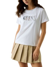 GUESS SEQUINS BIG LOGO T-shirt a manica corta, con logo grande purwhite - T-shirt e Top Donna - 1