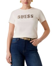 GUESS SNAKE SCRIPT T-shirt a manica corta, puro cotone cremwhi - T-shirt e Top Donna - 1