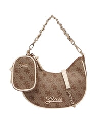 GUESS GIRL Borsa a spalla con tracolla a catena 4g aop beige blanco - Borse Donna - 1