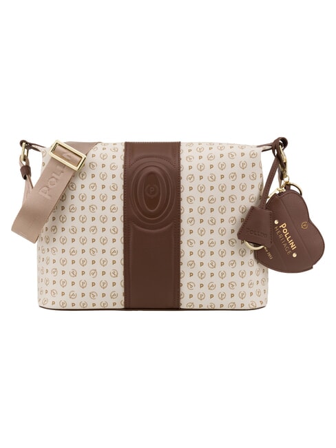 POLLINI HERITAGE Borsa a tracolla avorio marrone - Borse Donna
