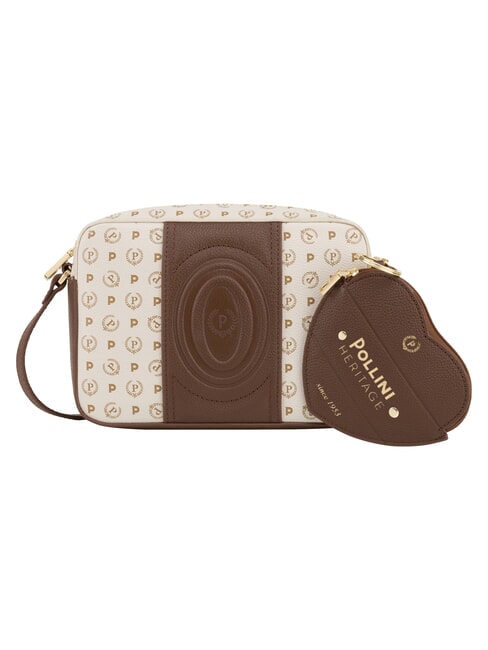 POLLINI HERITAGE Borsa mini a tracolla avorio marrone - Borse Donna