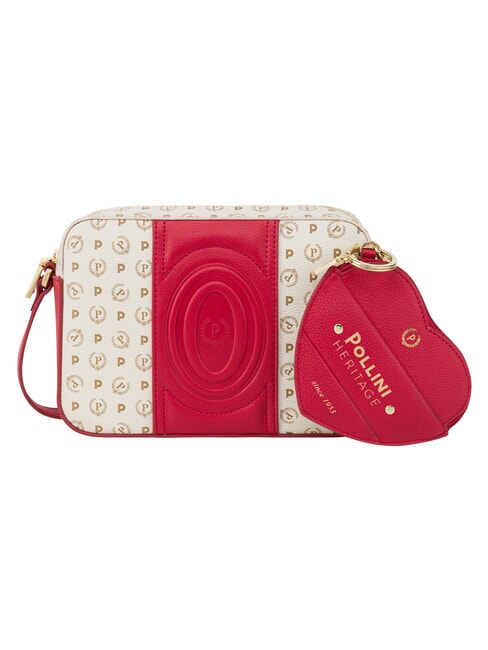 POLLINI HERITAGE Borsa mini a tracolla avorio rosso - Borse Donna