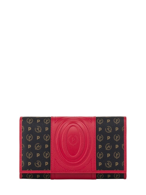 POLLINI HERITAGE Portafoglio large con porta carte nero rosso - Portafogli Donna