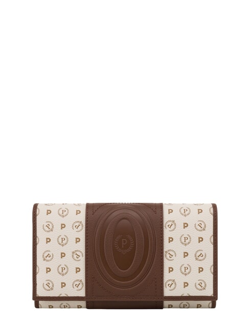 POLLINI HERITAGE Portafoglio large con porta carte avorio marrone - Portafogli Donna