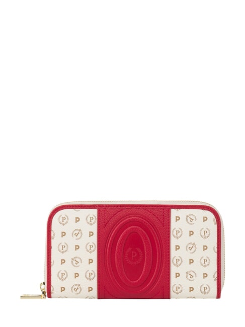 POLLINI HERITAGE Portafoglio large, ziparound avorio rosso - Portafogli Donna