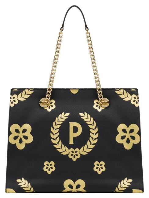 POLLINI HERITAGE  Shopping bag con doppio manico nero oro - Borse Donna