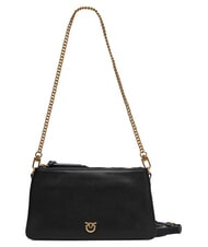 PINKO DOUBLE Borsa a spalla, con tracolla nero-antique gold - Borse Donna - 1