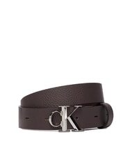 CALVIN KLEIN FACTED CK BUCKLE Cintura in pelle - Cinture