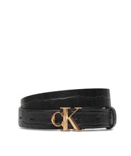 CALVIN KLEIN FACET CK BUCKLE Cintura doubleface in pelle - Cinture