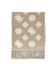 GUESS CRESIDIA 2 Sciarpa sfrangiata dark taupe logo - Sciarpe - 1