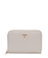 GUESS LAUREL 2 Portafoglio medio stampa saffiano BEIGE - Portafogli Donna - 1