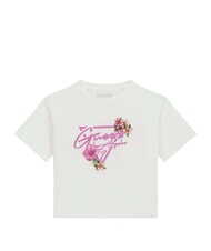 GUESS CROP T-Shirt in cotone purwhite - T-shirt Bambino - 1