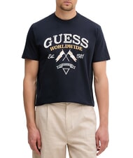 GUESS FLAGS AND CORD T-Shirt in cotone smartblue - T-shirt Uomo - 1