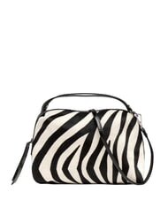 GIANNI CHIARINI ALIFA Borsa in pelle a mano, con tracolla zebra bianco-nero - Borse Donna - 1