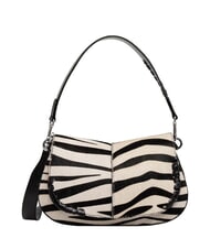 GIANNI CHIARINI HELENA ROUND Borsa in pelle a spalla, con tracolla zebra bianco-nero - Borse Donna - 1