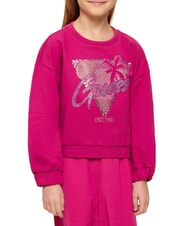GUESS KID Felpa in cotone, da bambina fucsia - Felpe Bambini - 1