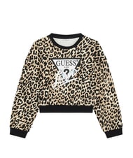 GUESS KID Felpa Bambina in cotone wild leopard - Felpe Bambini - 1