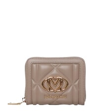 LOVE MOSCHINO EMBOSSED QUILTED Portafoglio compatto, ziparound sabbia - Portafogli Donna - 1