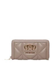 LOVE MOSCHINO EMBOSSED QUILTED Portafoglio large, ziparound sabbia - Portafogli Donna - 1