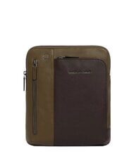 PIQUADRO BLACK SQUARE  Borsello in pelle piatto verde/testa di moro - Tracolle Uomo - 1